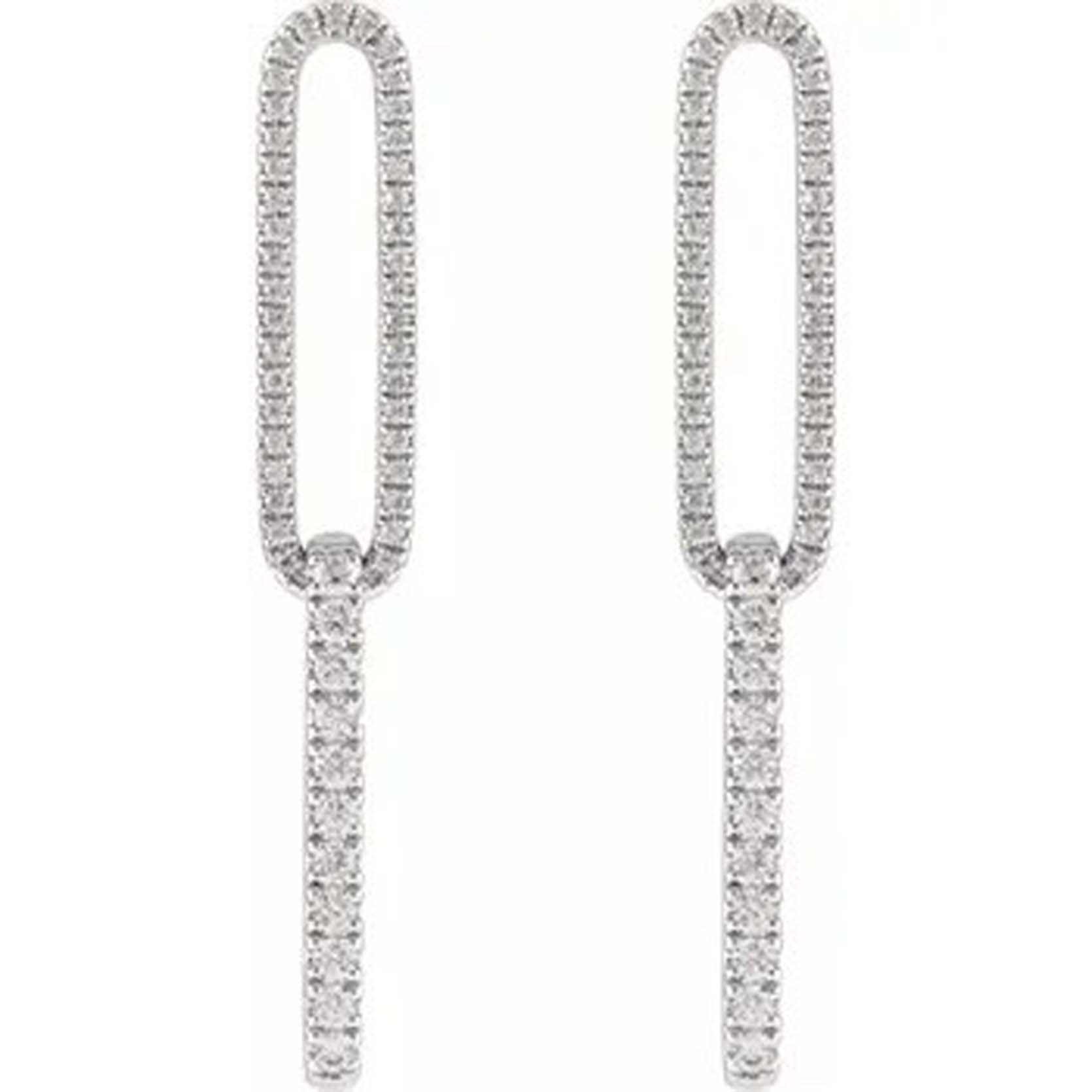 Ashlyn 14K White Lab Grown Diamond Elongated Link Earrings (1/2 TCW)