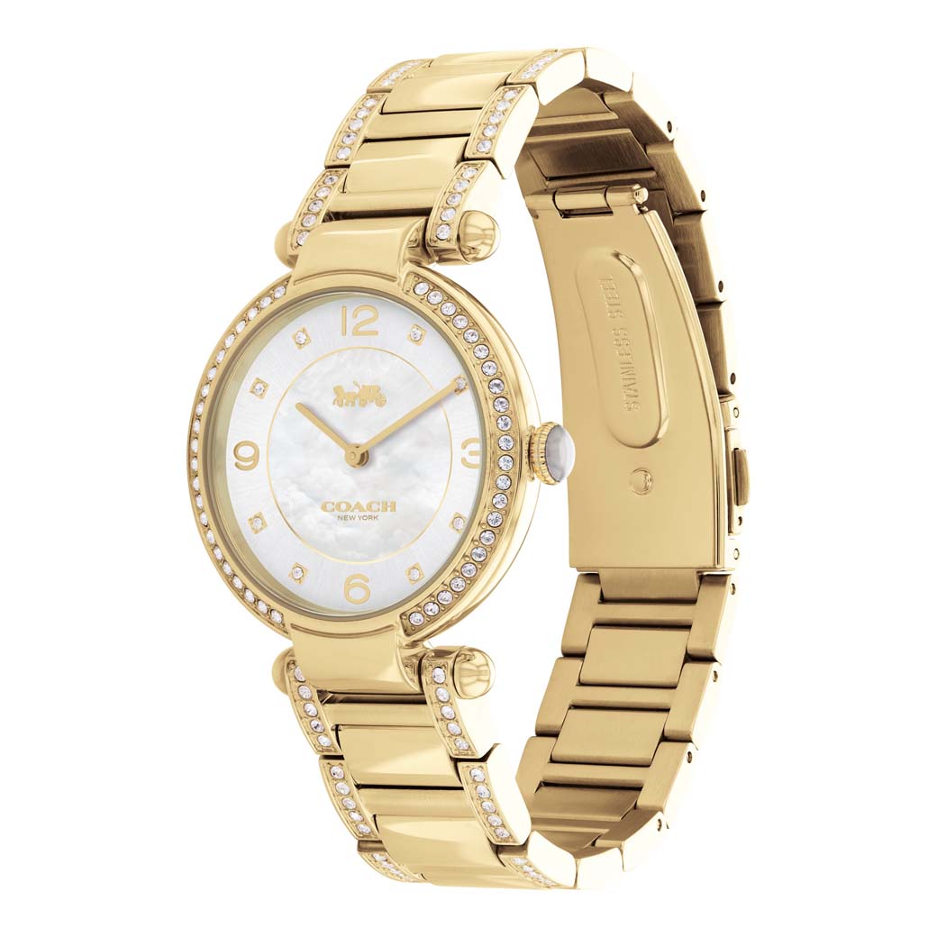 COACH 34MM Cary Gold Mother-of-Pearl Women's Watch