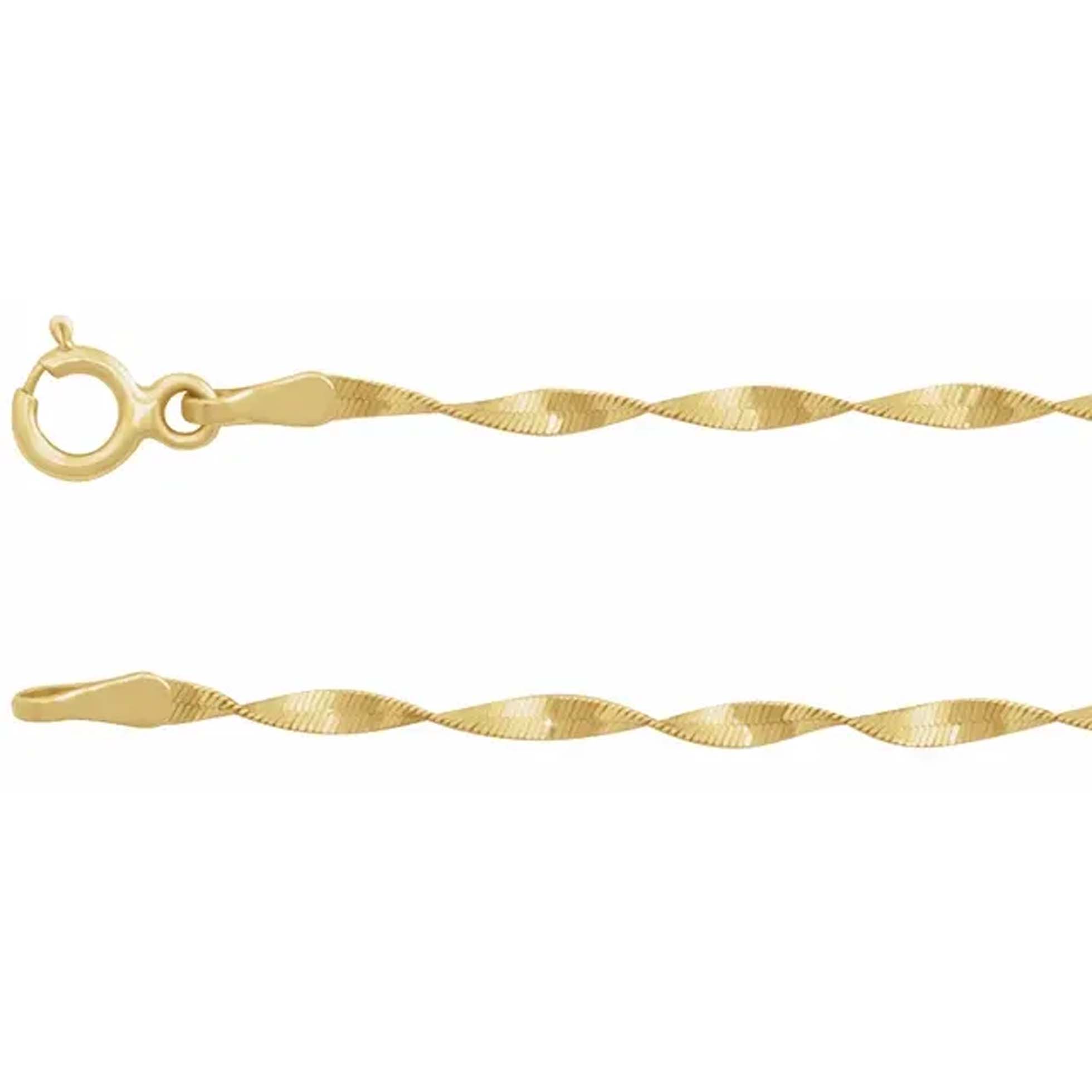 Mara 14K Yellow Gold Twisted Herringbone Bracelet
