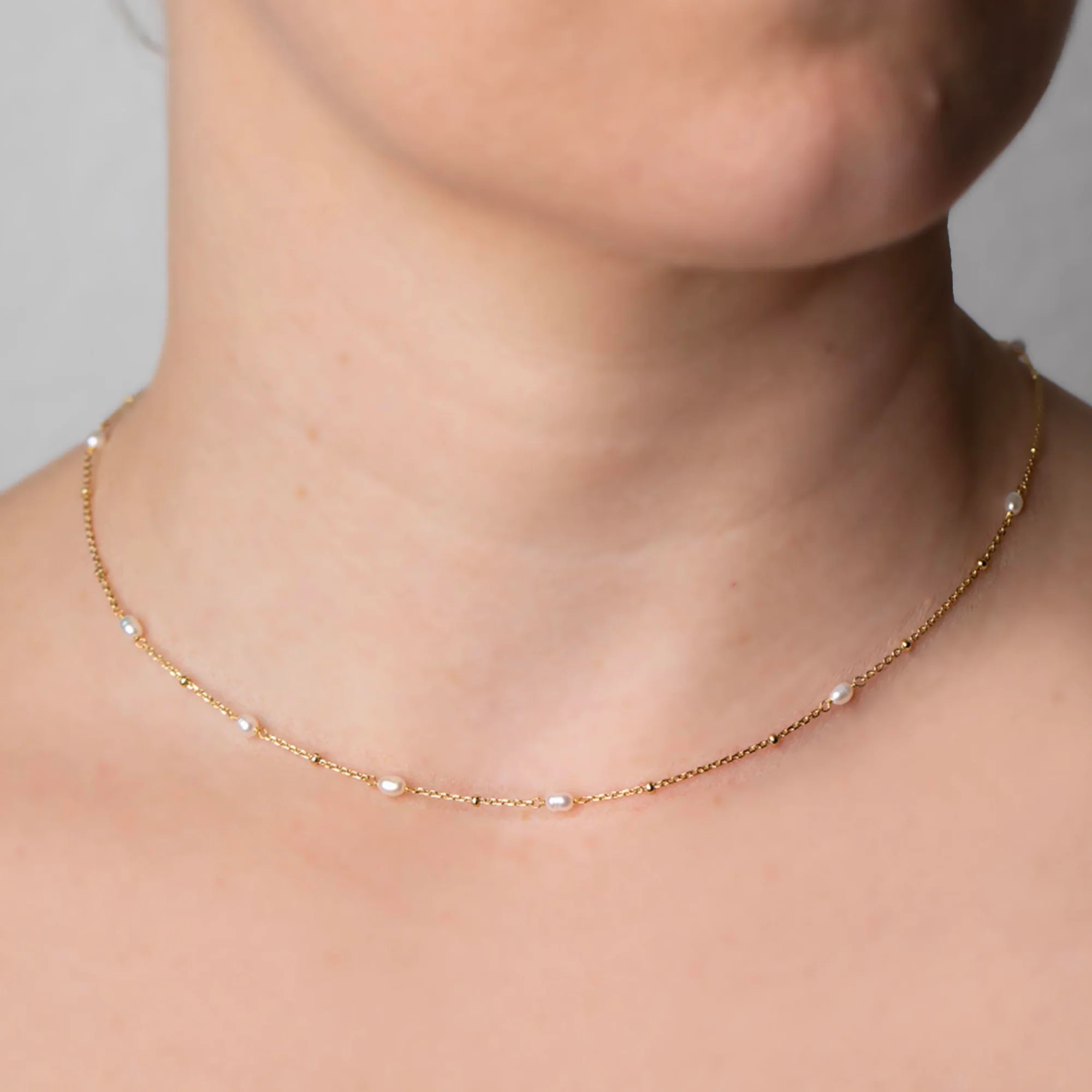 La Kaiser Misa 18K Gold Plated Pearl Choker Necklace