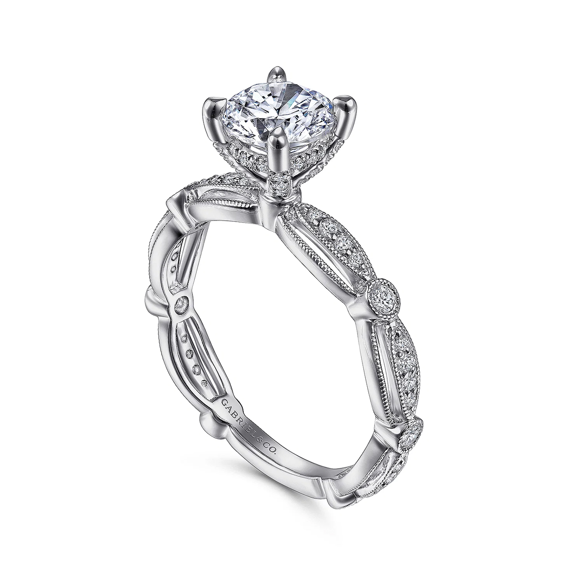 Latizzia Round Moissanite Vintage-Inspired Preset Engagement Ring (1 1/3 TCW)