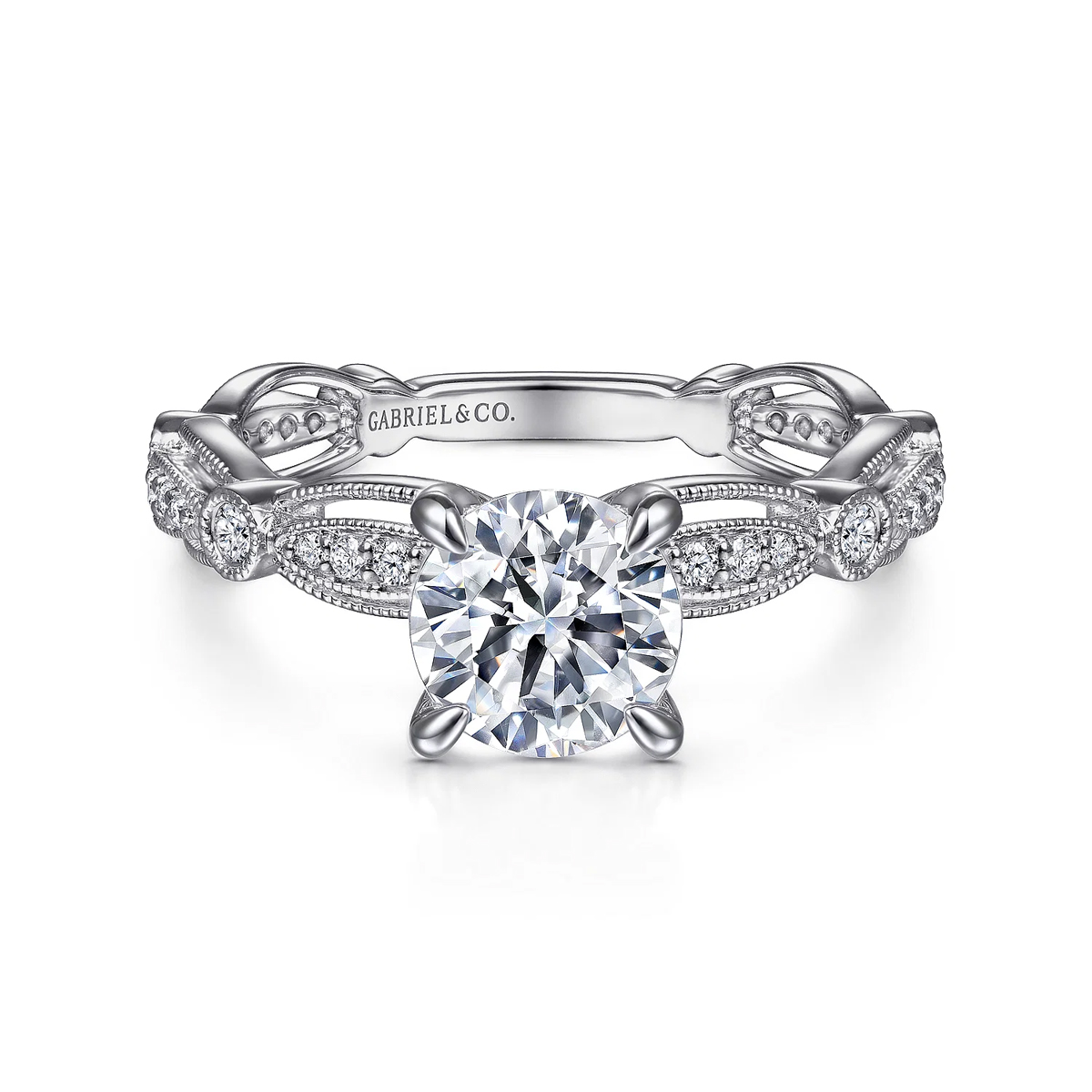 Latizzia Round Moissanite Vintage-Inspired Preset Engagement Ring (1 1/3 TCW)