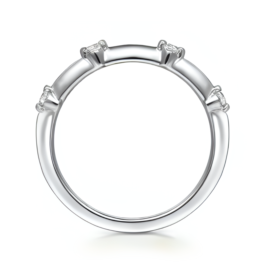 Frances Accented Diamond Wedding Ring (1/10 TCW)