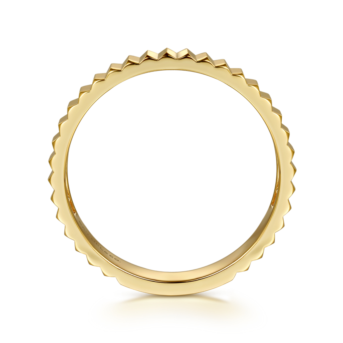14K Gold Fluted Diamond-Cut Ring