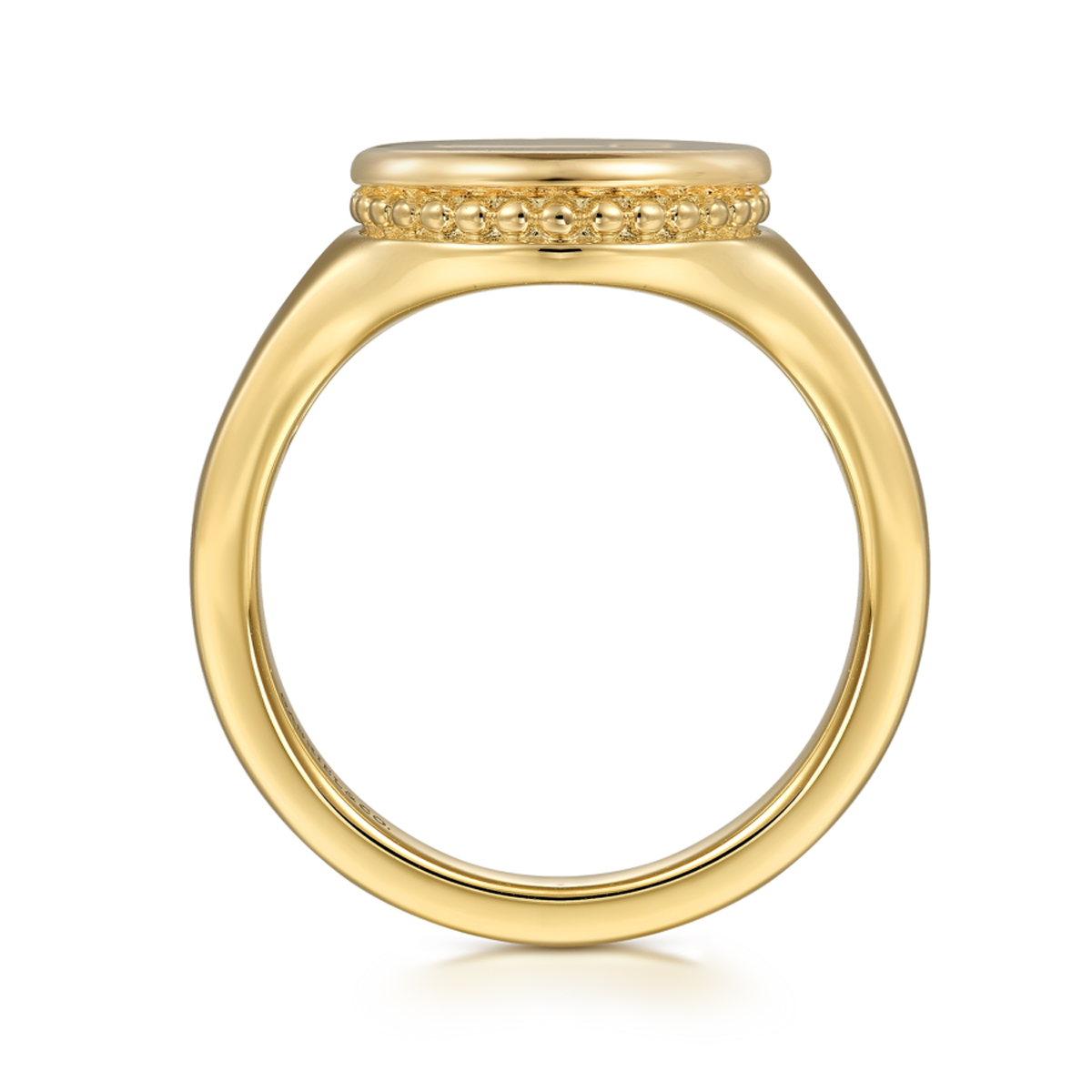 14K Gold Diamond Heart Signet Ring (1/10 TCW)