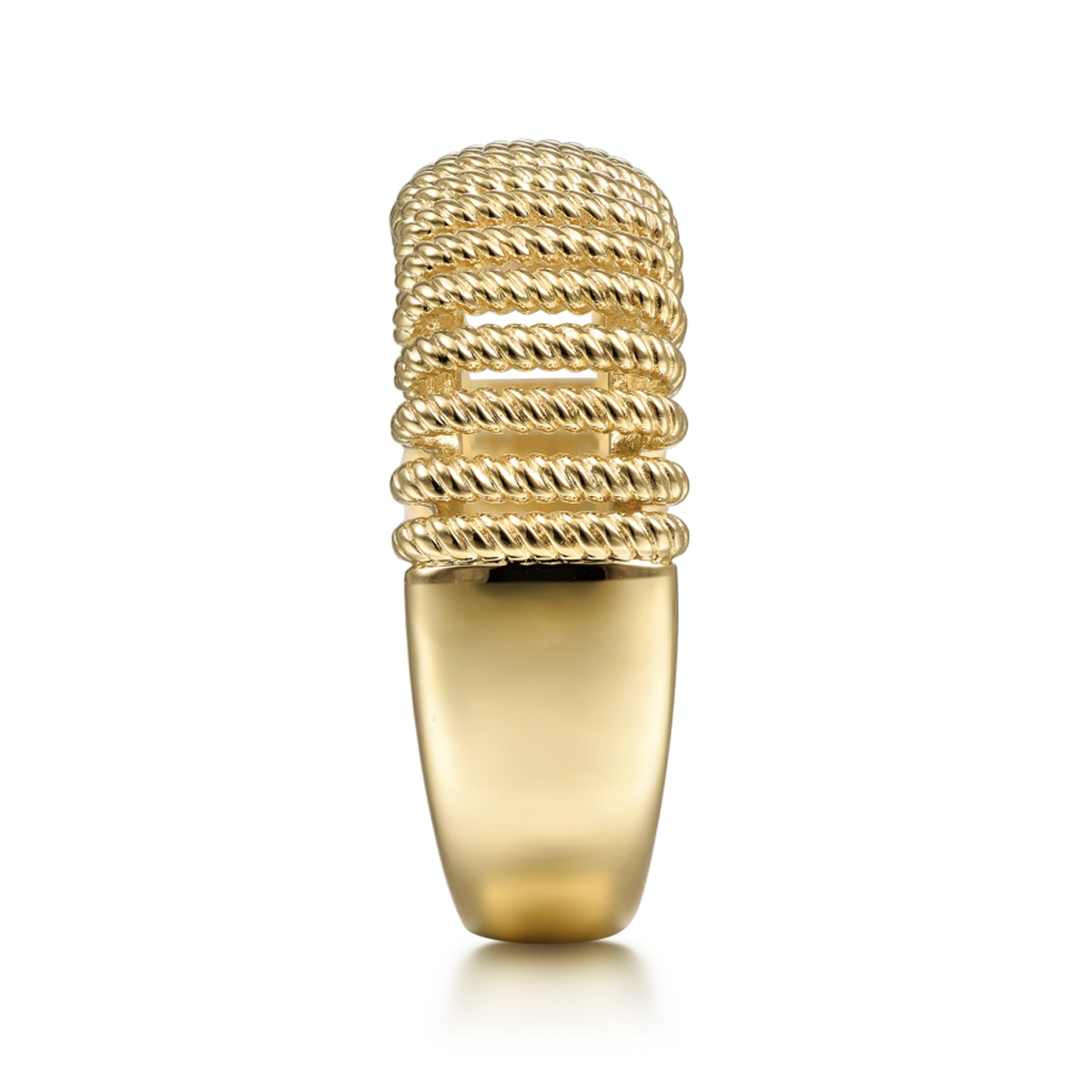 14K Gold Twisted Rope Cage Ring