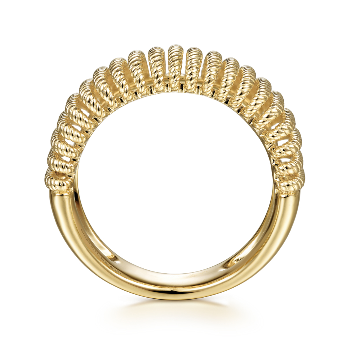 14K Gold Twisted Rope Cage Ring