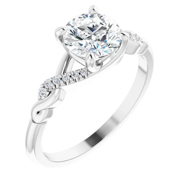 Thea 14K White Gold Round Lab Grown Diamond Criss Cross Engagement Ring (1 1/10 TCW)