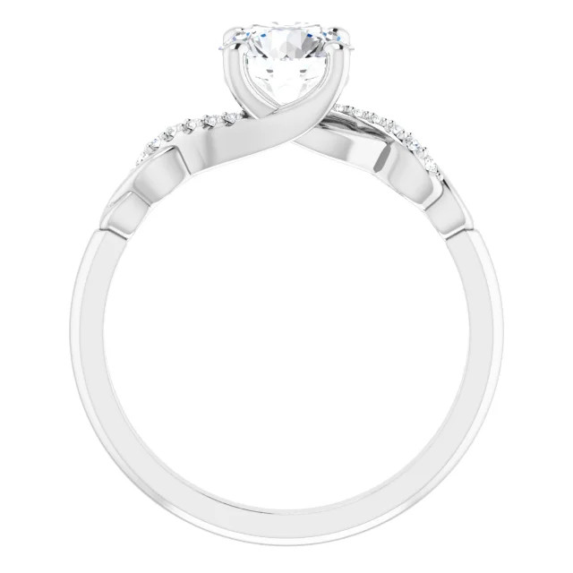 Thea 14K White Gold Round Lab Grown Diamond Criss Cross Engagement Ring (1 1/10 TCW)