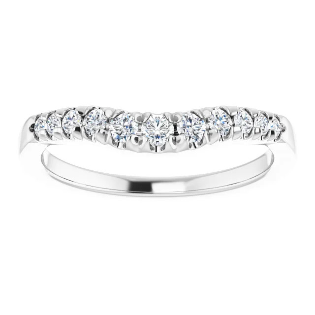 Hannah 14K White Gold Curved Diamond Wedding Ring (1/3 TCW)