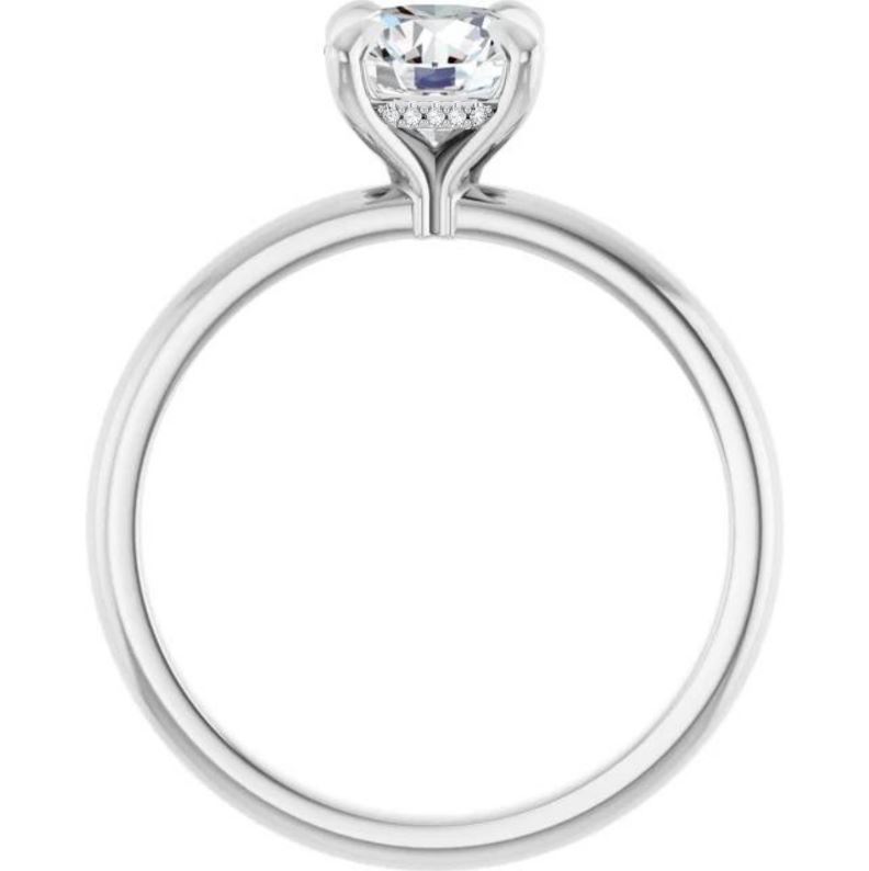 Alexa Round Moissanite Hidden Halo Solitaire Preset Engagement Ring (5 2/5 CT DEW)