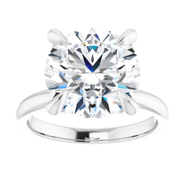 Alexa Round Moissanite Hidden Halo Solitaire Preset Engagement Ring (5 2/5 CT DEW)