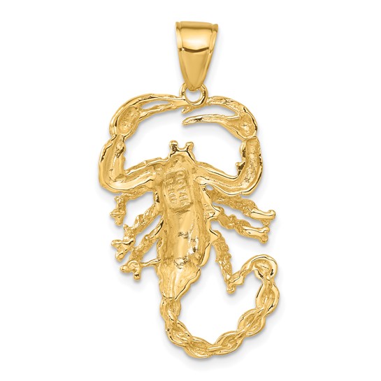 14K Yellow Gold Polished Scorpion Pendant