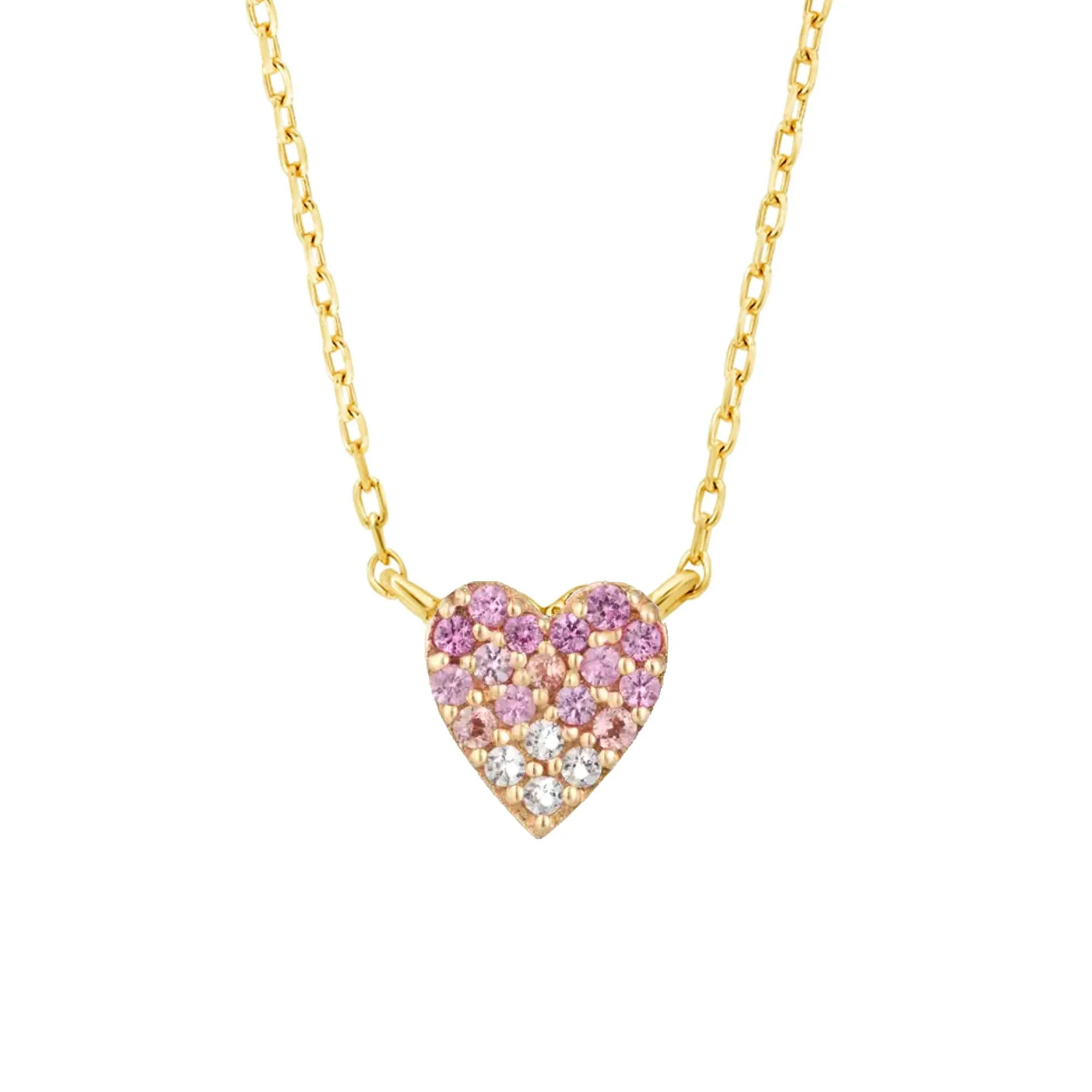 La Kaiser 14K Yellow Gold Pink Sapphire Heart Necklace