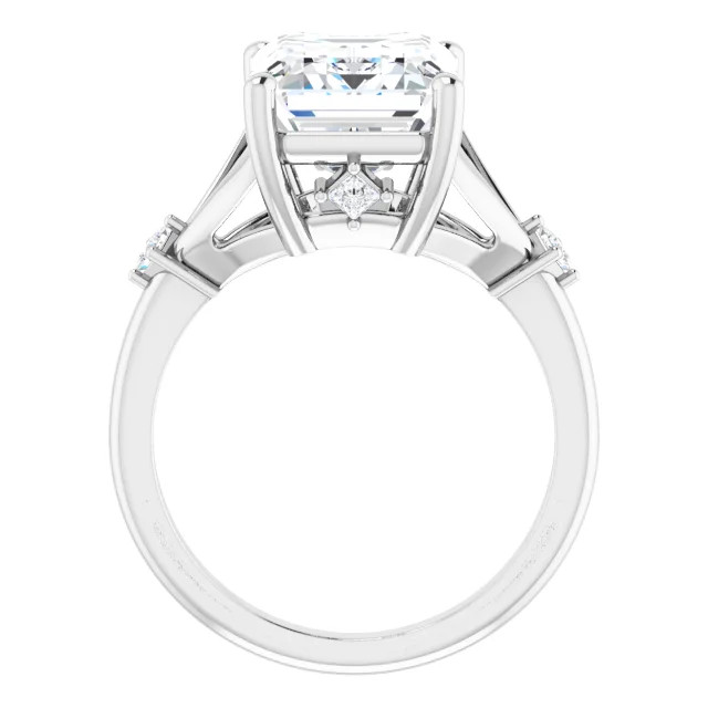 Kinsley Emerald Moissanite Accented Split Shank Preset Engagement Ring (5 TCW)