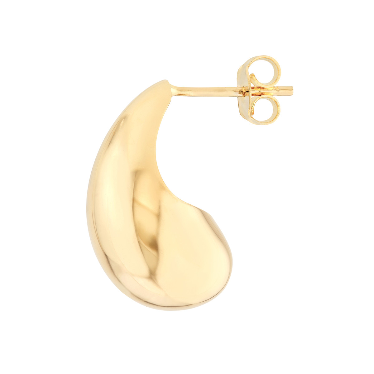 14K Gold Teardrop Dome Earrings