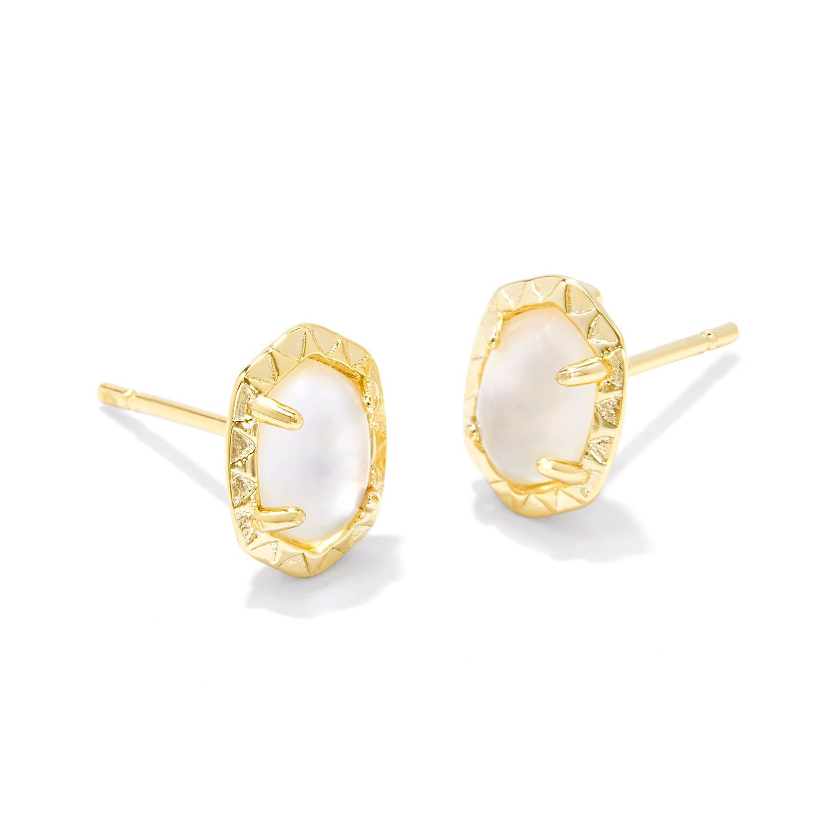 Kendra Scott Daphne Stud Earrings in Gold Ivory Mother of Pearl