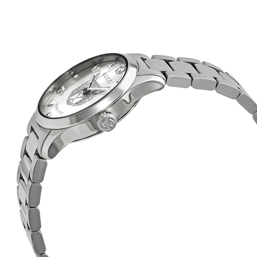 Gucci 27MM G-Timeless Silver Feline Dial Women's Watch