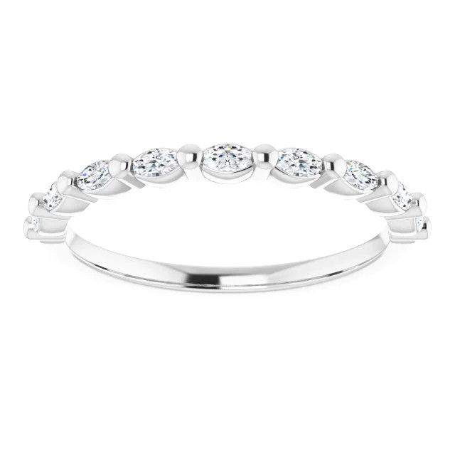 Chloe Marquise Single Prong Diamond Wedding Ring (1/4 TCW)