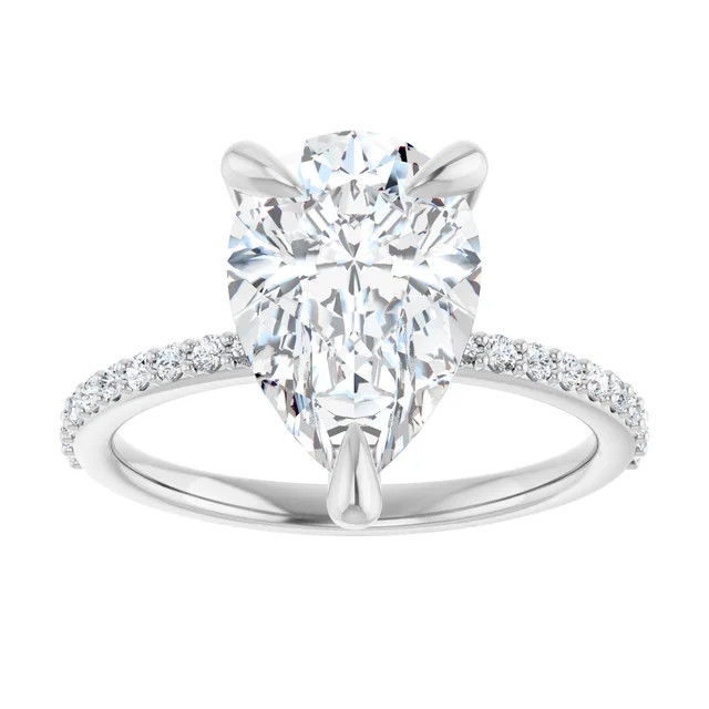 Calia 14K White Gold Pear Lab Grown Diamond Straight Engagement Ring (2 1/10 TCW)