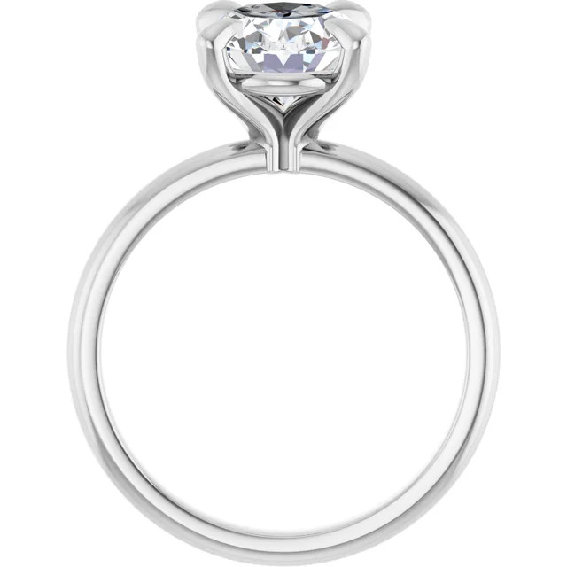 Alexa 14K White Gold Oval Lab Grown Diamond Solitaire Engagement Ring ( 2 5/8 TCW)