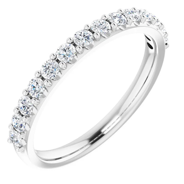 straight pave diamond wedding ring