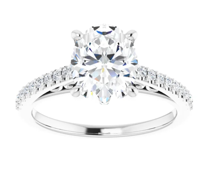 Adalyn Oval Straight Preset Engagement Ring Travel Ring