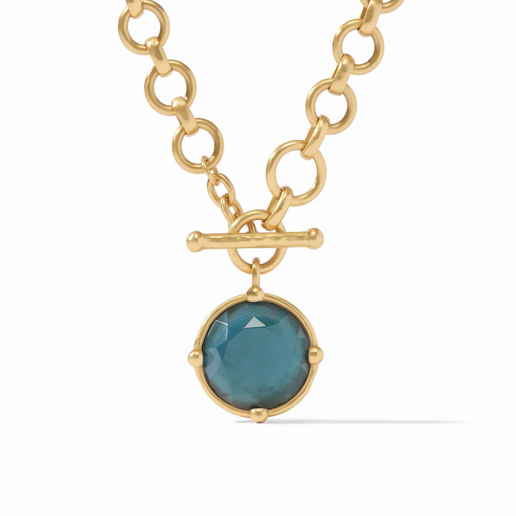 Julie Vos Honeybee Demi Necklace in Iridescent Peacock Blue