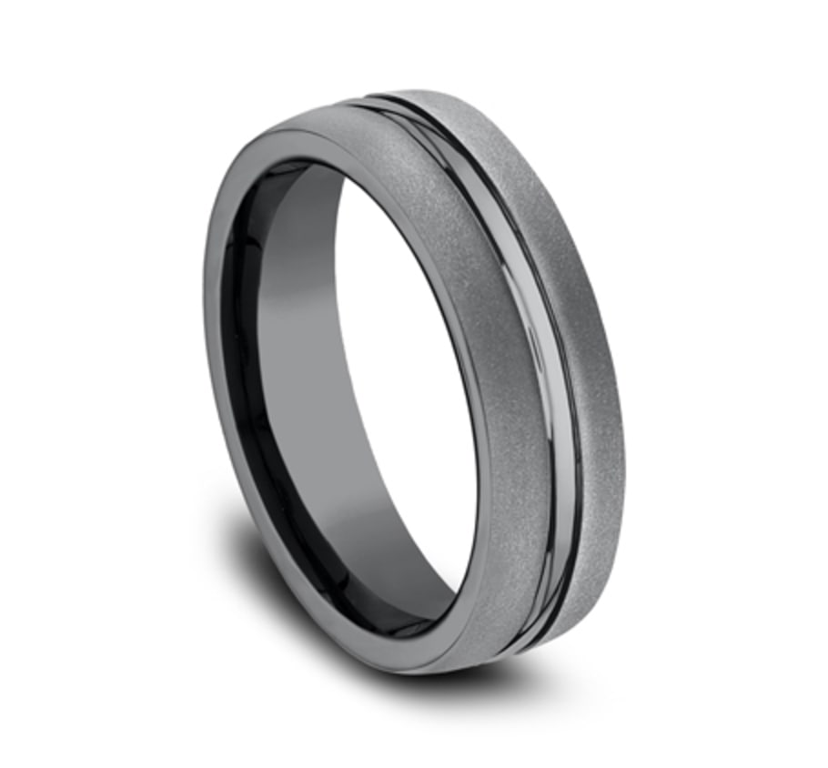 The Corporal 6.50 mm Black Tantalum Powder Coated Wedding Ring - Size 10