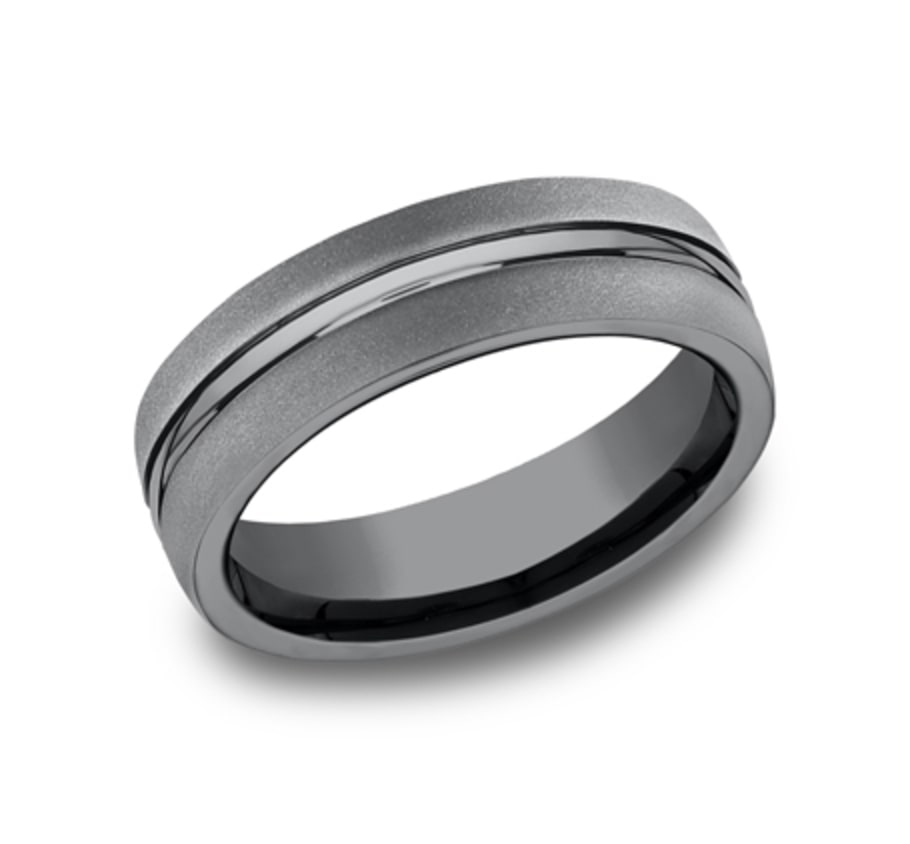 The Corporal 6.50 mm Black Tantalum Powder Coated Wedding Ring - Size 10