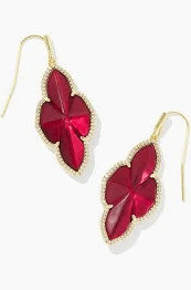 Abbie Pave Drop Earrings in Cranberry Illusion