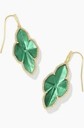 Abbie Pave Drop Earrings in Emerald Illusion