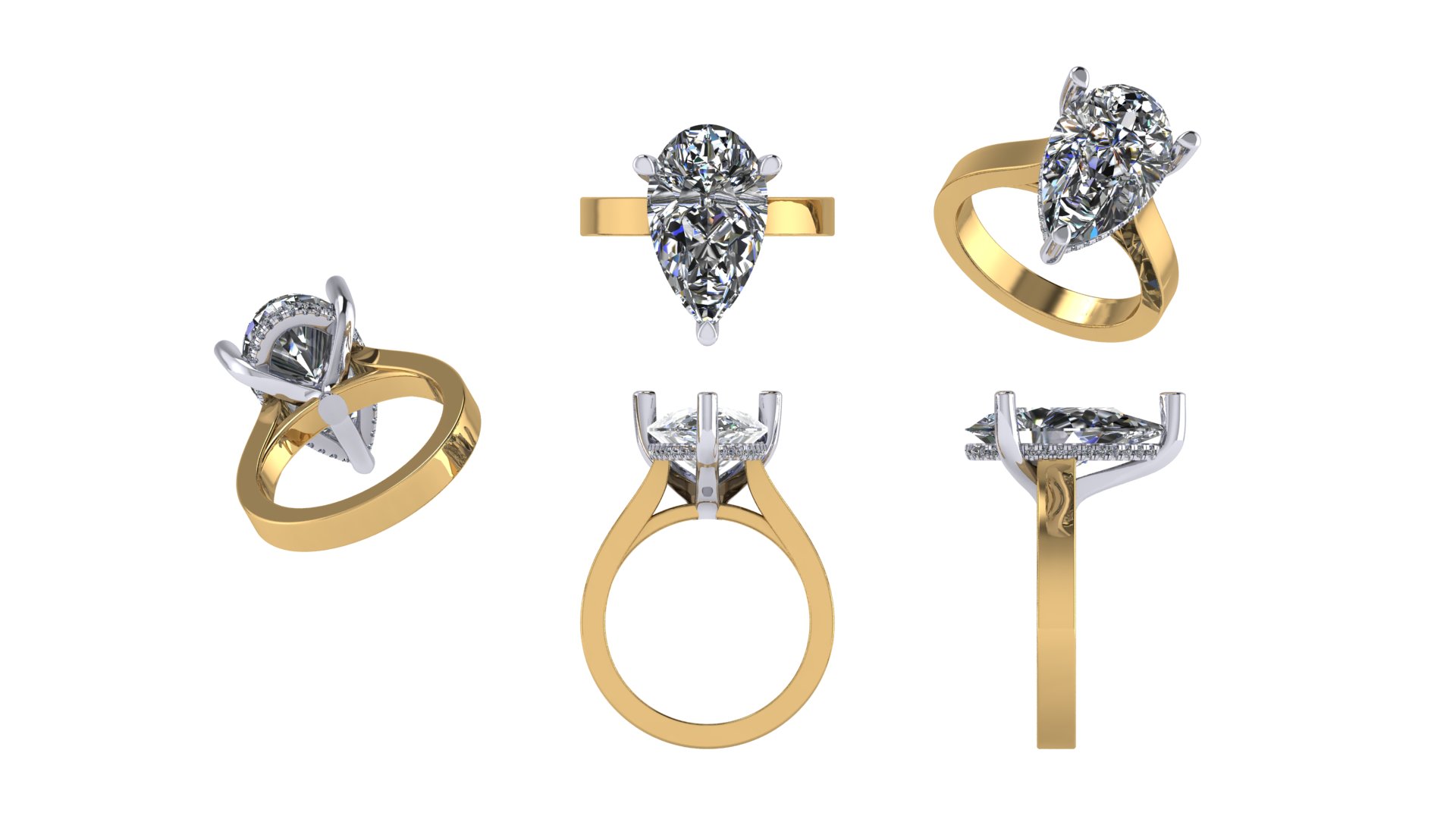 Custom Two Toned Cathedral Hidden Halo Setting 