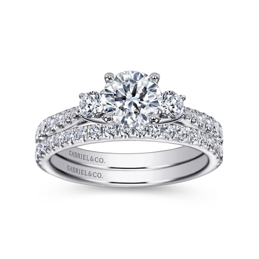 straight pave diamond wedding ring