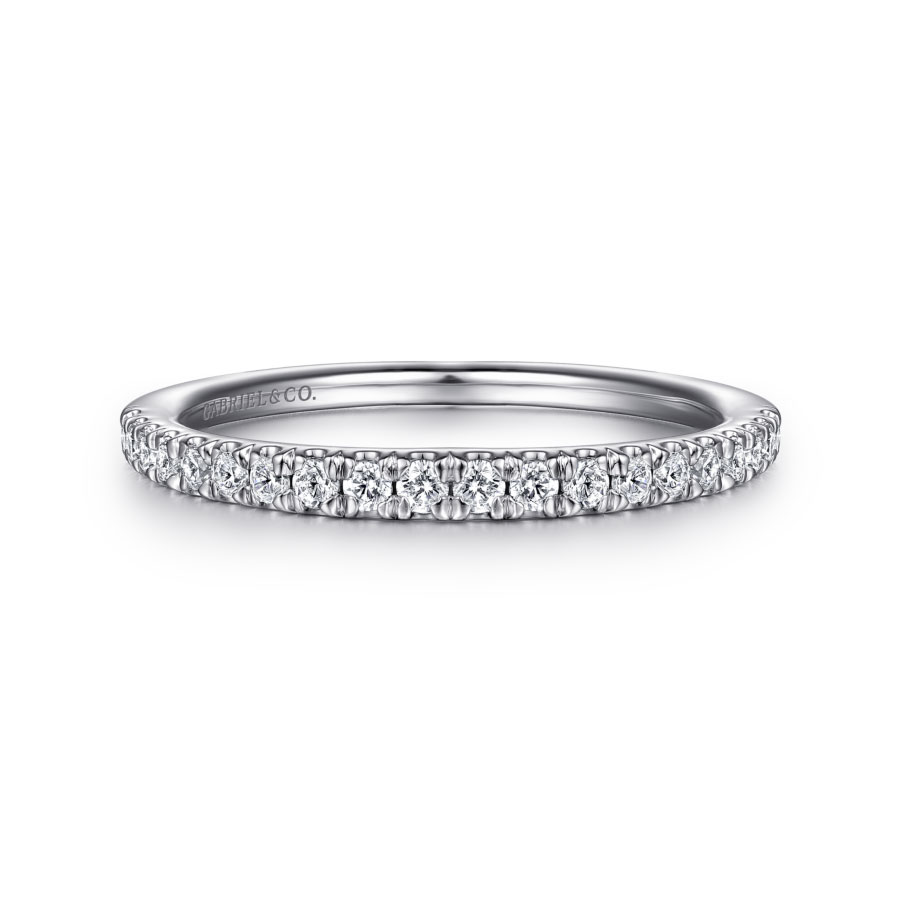 straight pave diamond wedding ring