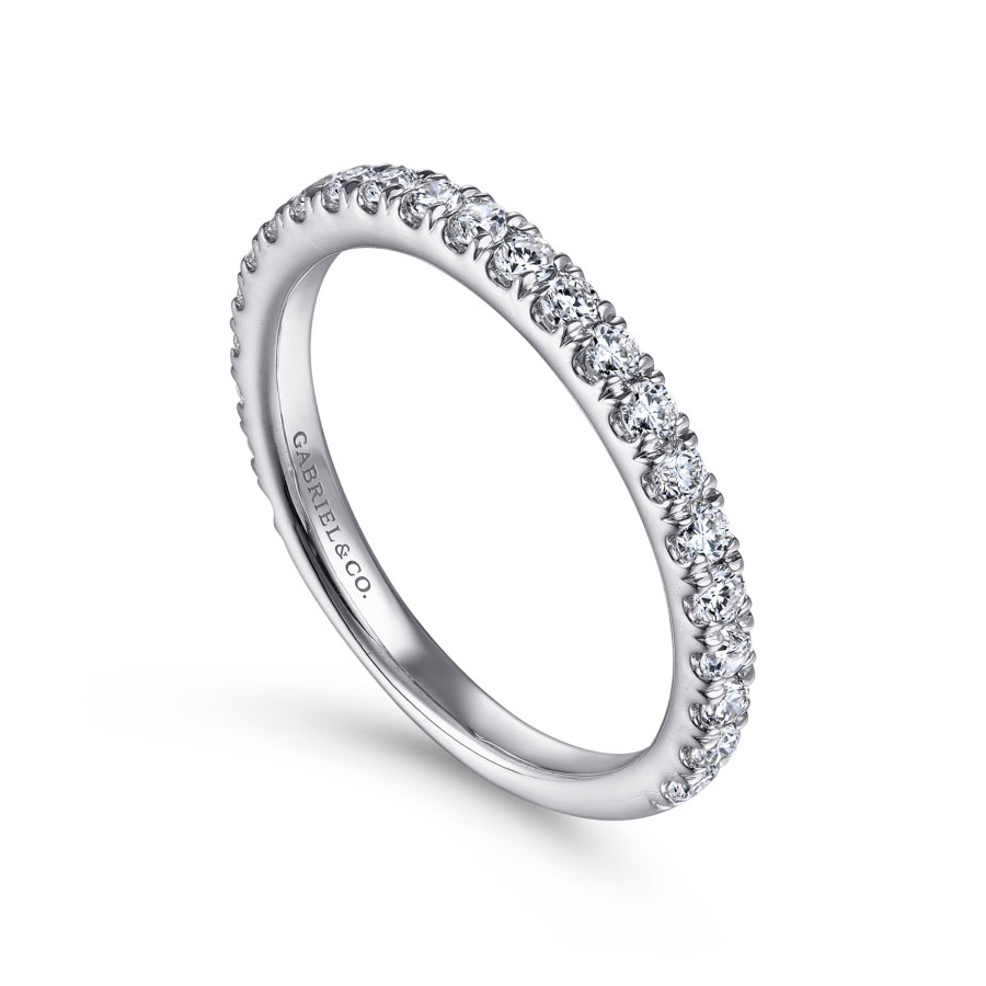 straight pave diamond wedding ring