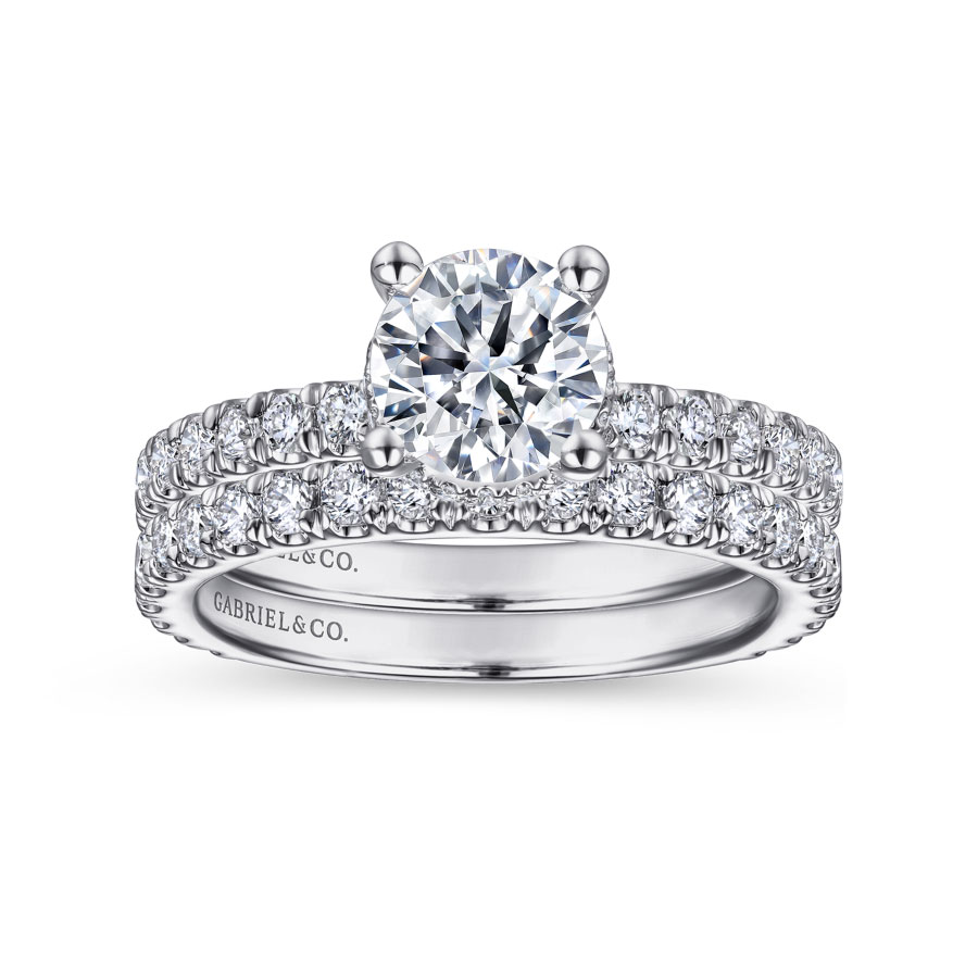 straight pave diamond wedding ring