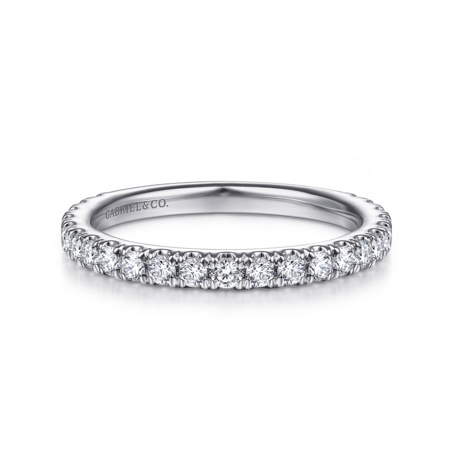 straight pave diamond wedding ring