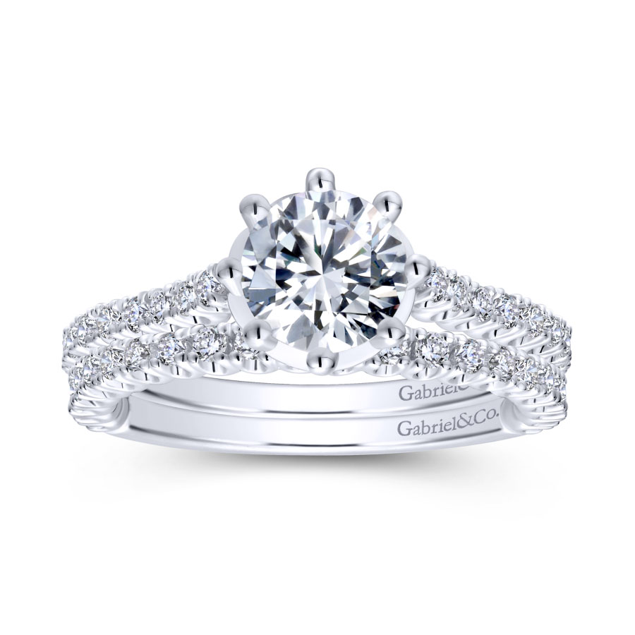 straight pave diamond wedding ring