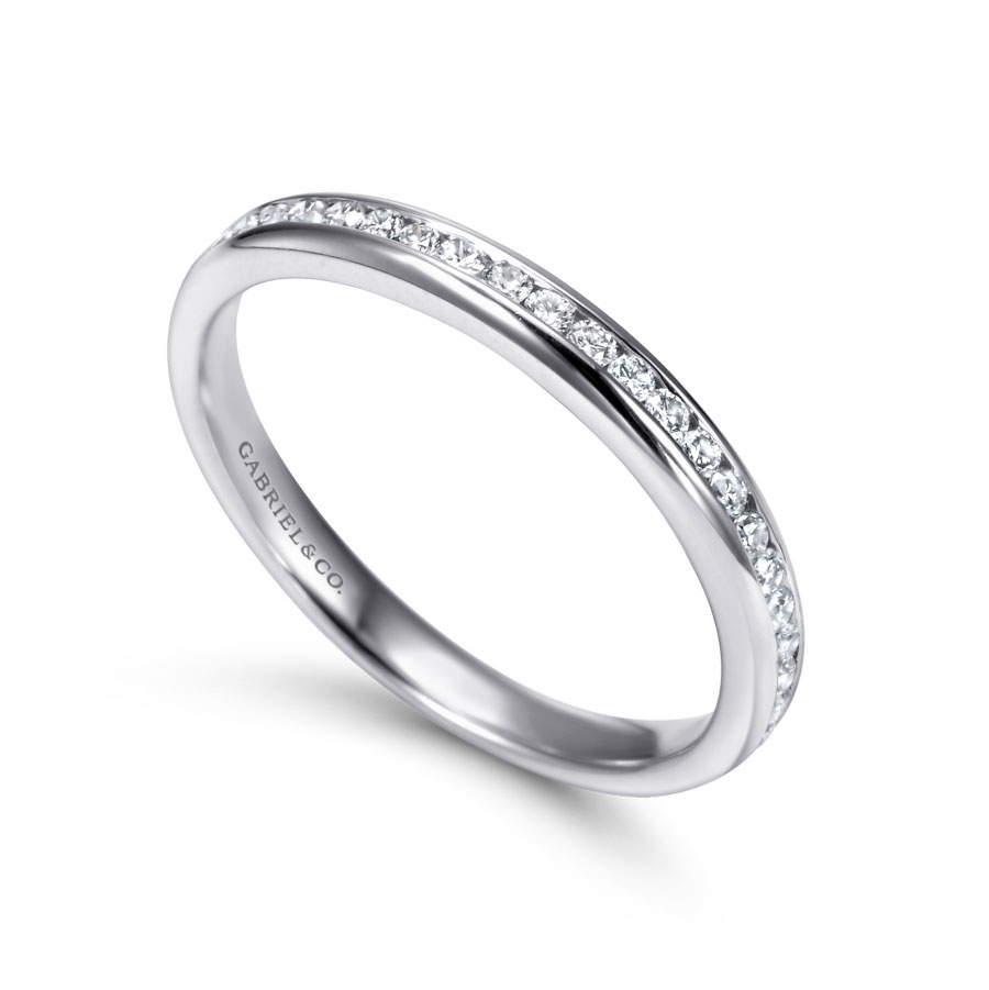 straight channel-set diamond wedding ring