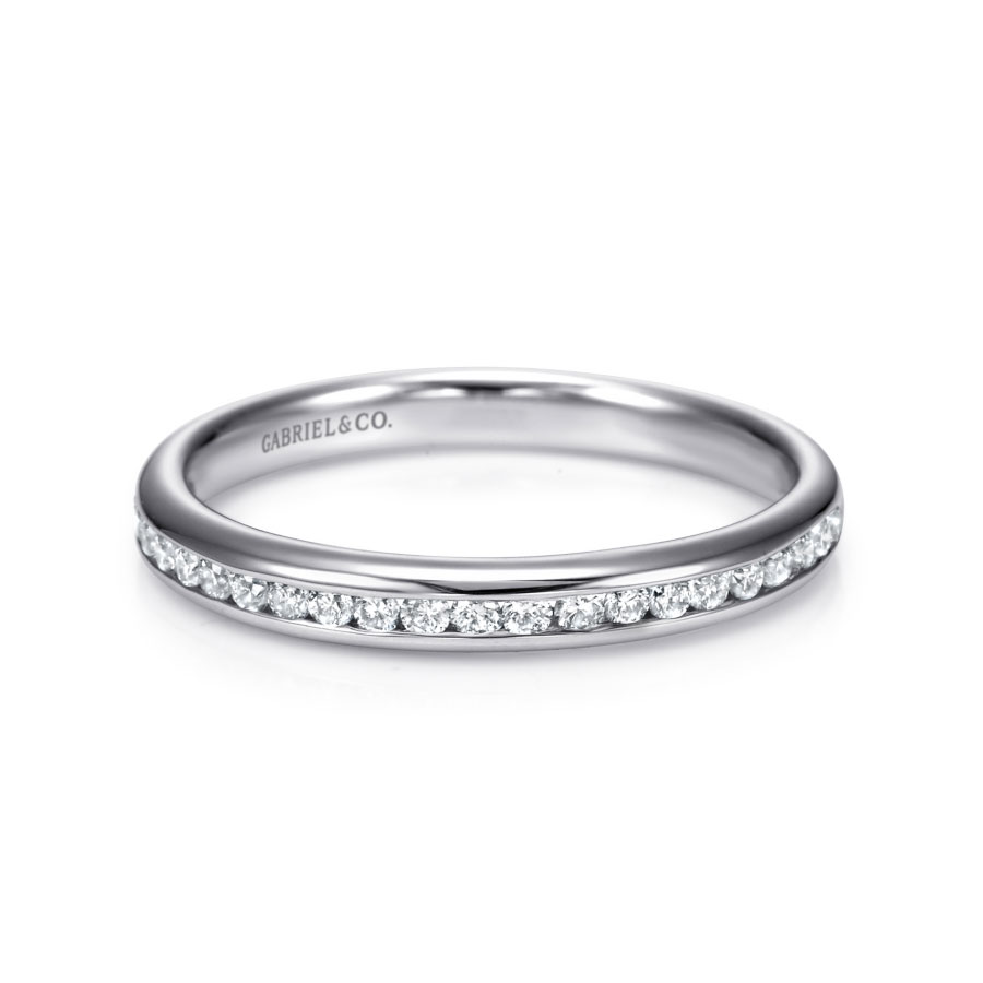 straight channel-set diamond wedding ring