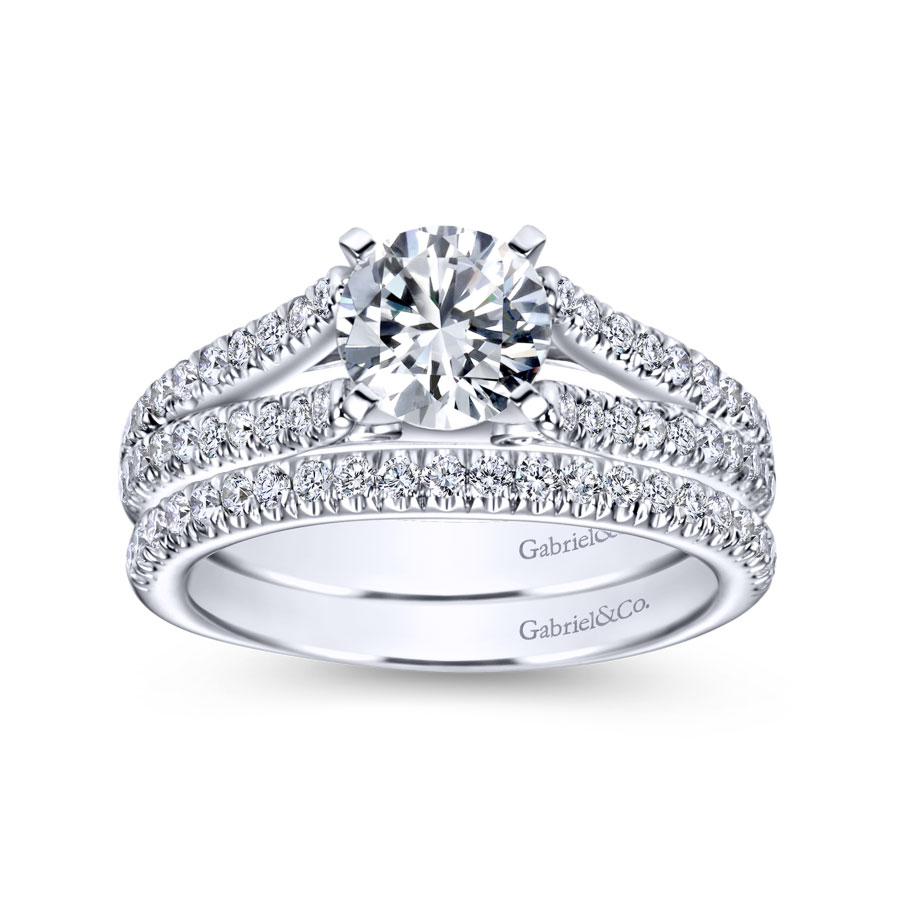 straight pave diamond wedding ring