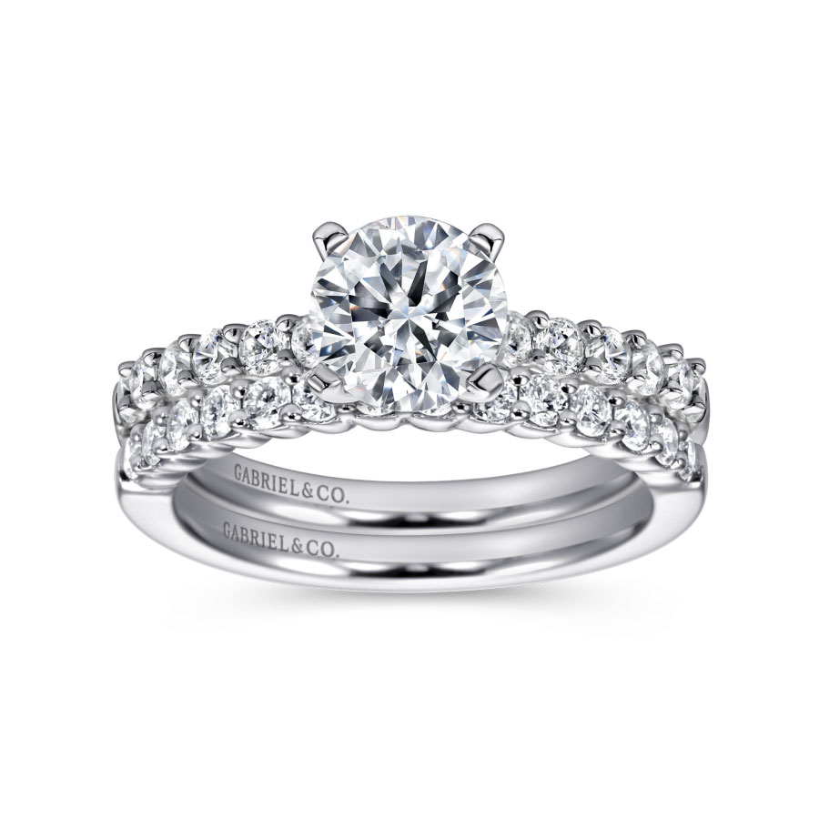 shared-prong pave diamond wedding ring