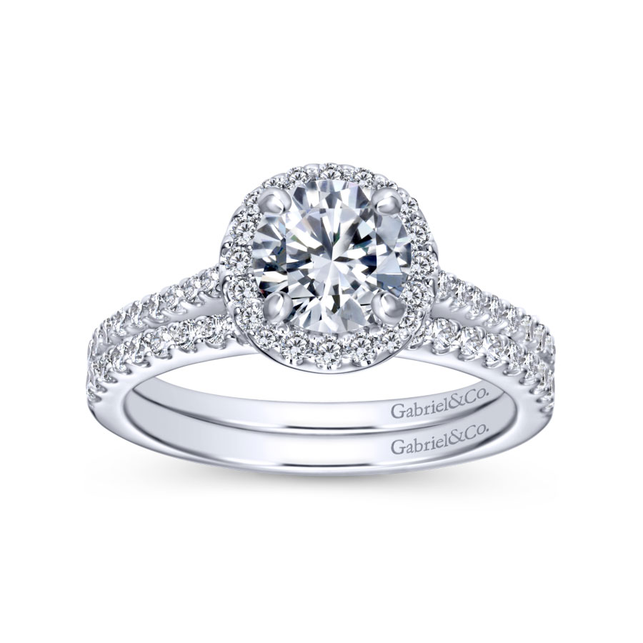 straight pave diamond wedding ring