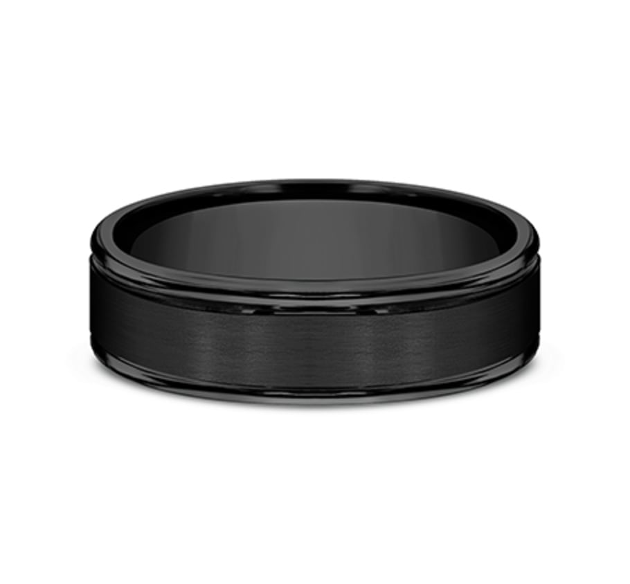 ★SENTIMENTS★ NO.493 [BLACK] NUT RING Machine Knurled Texture Black Stainless Steel Band Ring