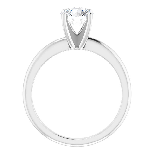 solitaire engagement ring with round moissanite center stone