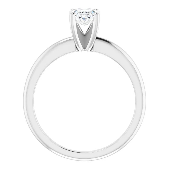 solitaire engagement ring with oval moissanite center stone