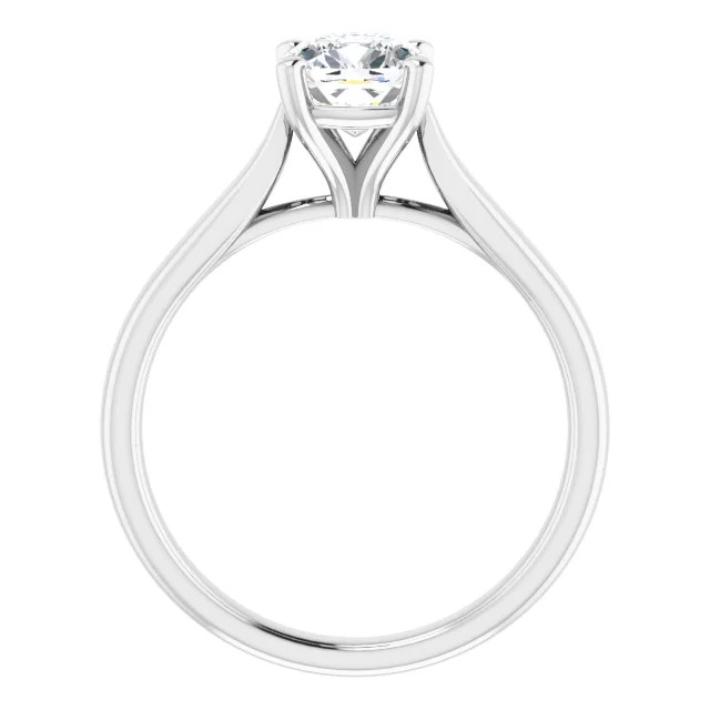 solitaire engagement ring with cushion cut moissanite center stone