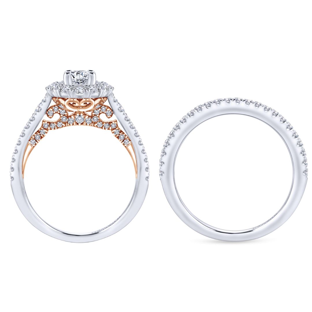 Barbarella Oval Diamond Double Halo Preset Bridal Set (1 3/8 TCW)