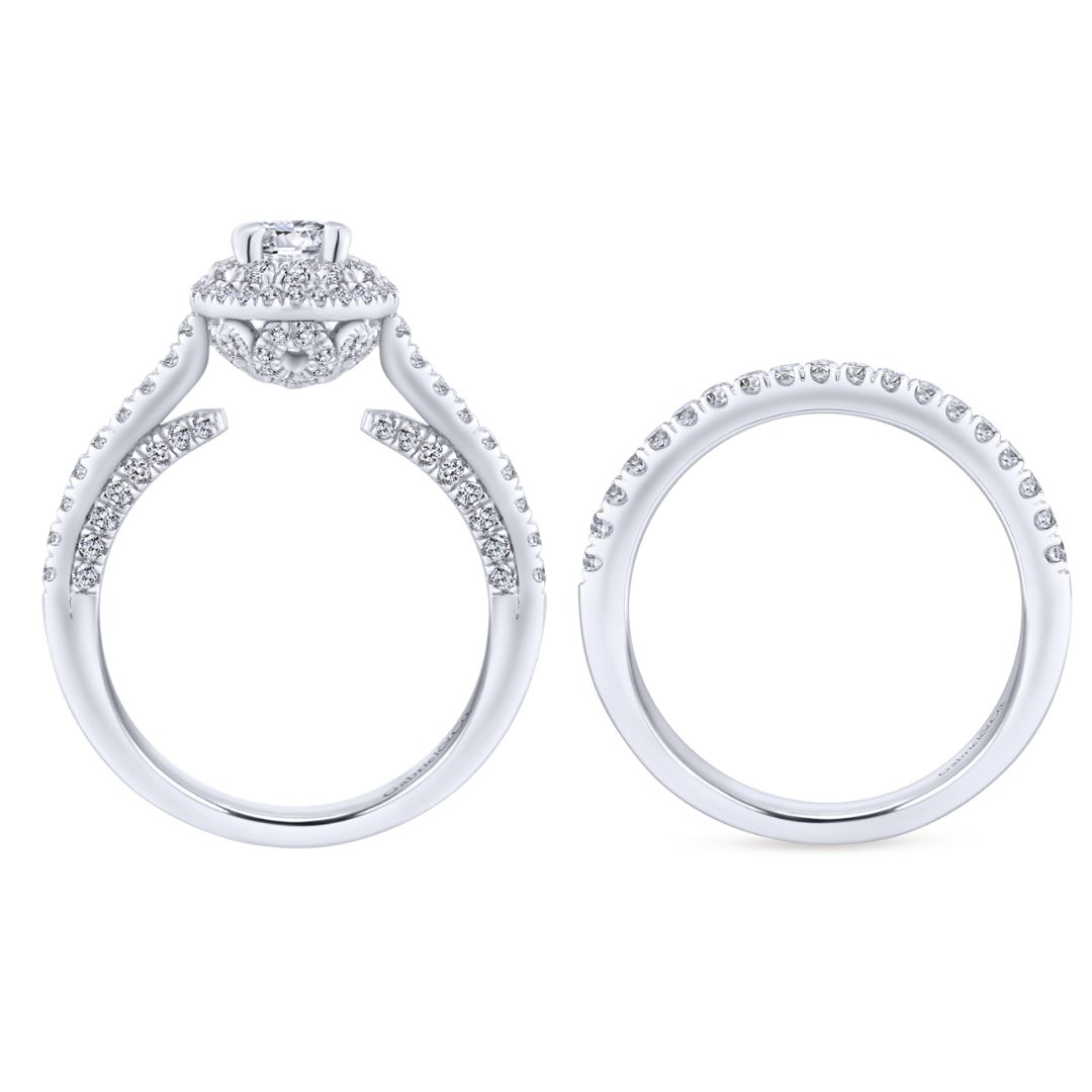 Viraha Round Diamond Double Halo Preset Bridal Set (1 1/10 TCW)